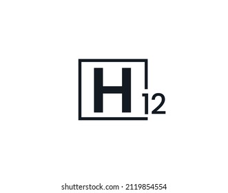 H12, 12H Logo de la letra inicial