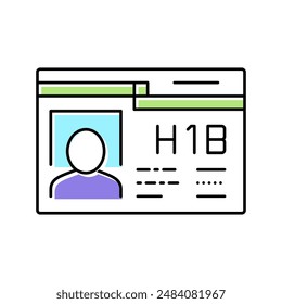 h-1b visa color icon vector. h-1b visa sign. isolated symbol illustration