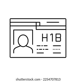 h-1b visa line icon vector. h-1b visa sign. isolated contour symbol black illustration