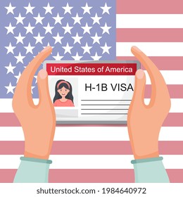 H1b Visa USA Hintergrund, befristetes Arbeitsvisum für ausländische Fachkräfte in Spezialberufen.