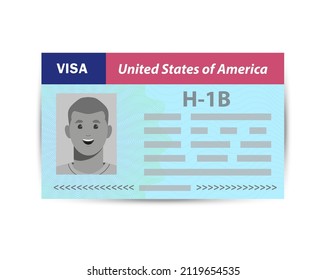 H1b Visa USA to temporarily employ foreign workers in specialty occupations. Immigration document. Vector template illustration in passport