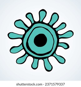 Bacteria del virus Corono. Dibujo de vectores