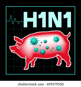 h1n1 illustration vector