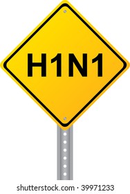 H1N1 Yellow Road Sign Vector Image