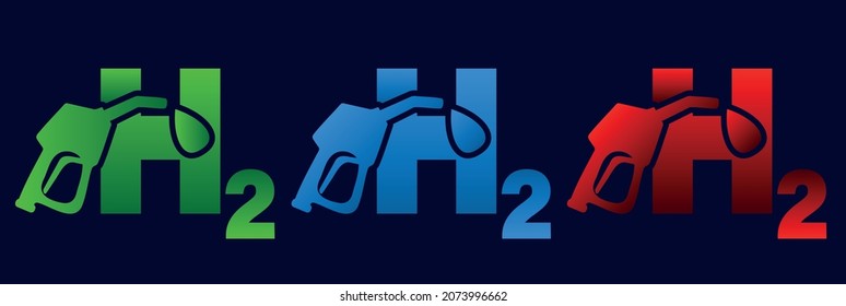H2 hydrogen fuel cell icon. hydrogen energy production. Vector