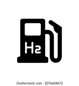H2 (hydrogen) fuel station vector icon illustration