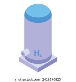 H2 hydrogen icon isometric vector. Station factory. Source biological