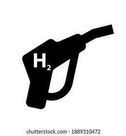 Estilo de línea vectorial del icono de la boquilla de la bomba H2 en blanco