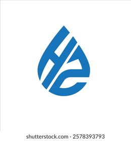 H2 water drop logo representing hydrogen, purity, and innovation. Ideal for water treatment, renewable energy, or eco-friendly brands. Sleek, modern, and professional design.