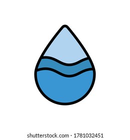 H20, water icon. Simple color with outline vector elements of aqua icons for ui and ux, website or mobile application