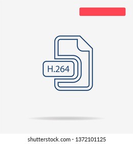 H.264 icon. Vector concept illustration for design.
