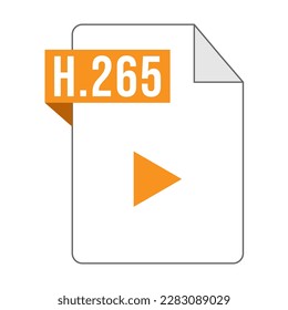 H265 of flat design file modern icon for web simple style.