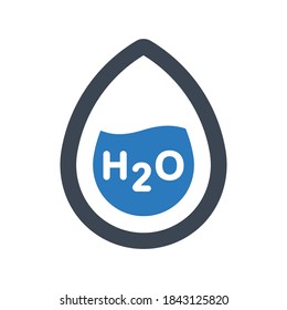 H2o formula icon. Simple vector design