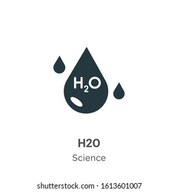 H2o glyph icon vector on white background. Flat vector h2o icon symbol sign from modern science collection for mobile concept and web apps design.