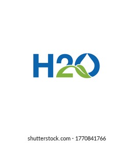 H2o Or H20 Letter Simple Unique Logo Design.