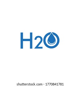 H2o Or H20 Letter Simple Unique Logo Design.