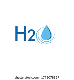 H2o or H20 letter simple unique logo design.