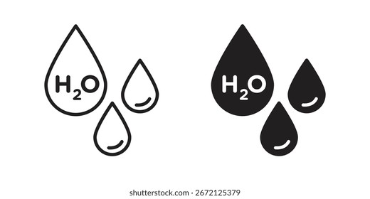 Gráfico de Vector blanco y negro del icono de H2o