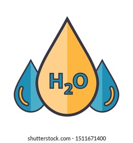 h2o icon. colorful icon. vector graphics