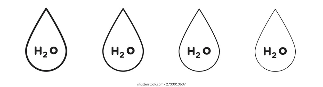 Plantilla de diseño de íconos H2o para Web y elemento de interfaz de usuario móvil