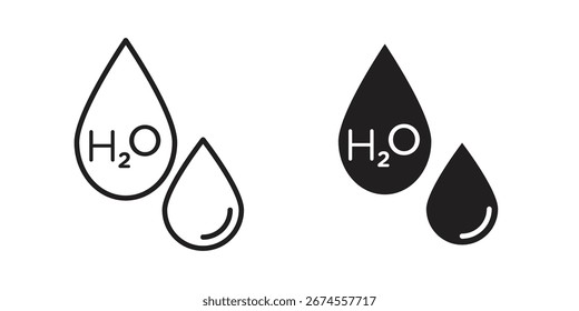 Icono de H2o en estilo de moda plano y forro para diseños de ui App