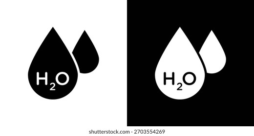 H2o icon illustration doodle. Flat illustration vector set