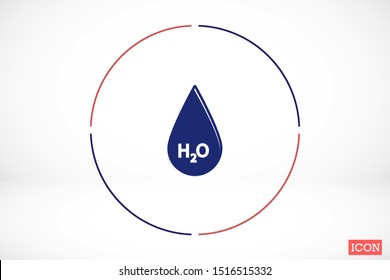 H2o icon. H2o linear symbol design from Science collection. H2o icon vector isolated on white background.H2O icon. Vector concept illustration for design Icon.