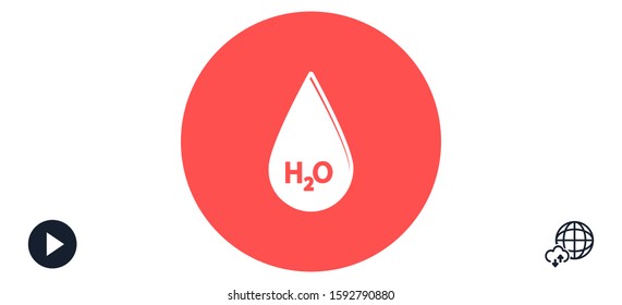 H2o icon. H2o linear symbol design from Science collection. 