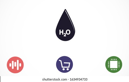 H2o icon. H2o linear symbol design from Science collection. H2o icon vector isolated on white background.H2O icon. Vector concept illustration for design Icon.
