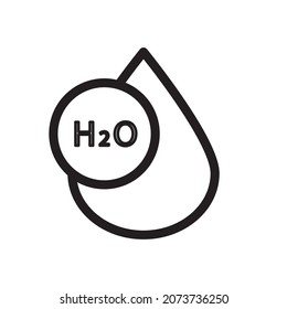 Icono H2O, concepto de logotipo, ilustración vectorial Isolación en fondo blanco