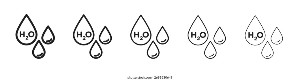 Ilustración vectorial de stock de concepto de conjunto de logotipo de icono H2o.