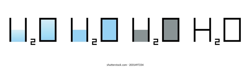 Icono H2O o ilustración vectorial de logotipo.