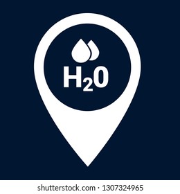 H2O icon and map pin. logo concept. Designed for your web site design, logo, app, UI