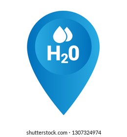 H2O icon and map pin. logo concept. Designed for your web site design, logo, app, UI