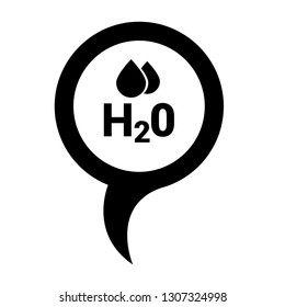 H2O icon and map pin. logo concept. Designed for your web site design, logo, app, UI