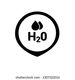 H2O icon and map pin. logo concept. Designed for your web site design, logo, app, UI