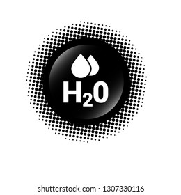 H2O icon on glossy button