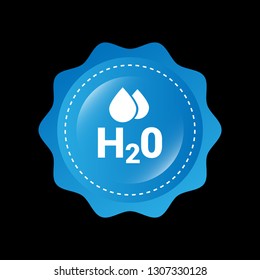 H2O Icon On Glossy Button