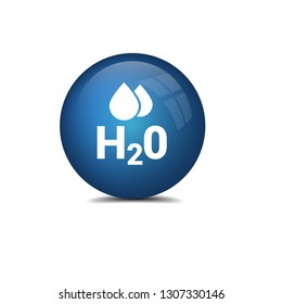 H2O icon on glossy button