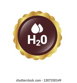 H2O icon on glossy button