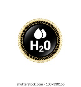 H2O icon on glossy button