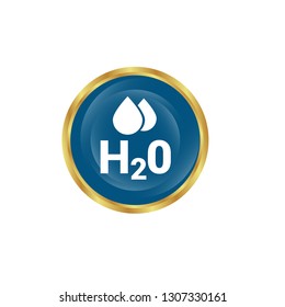H2O icon on glossy button