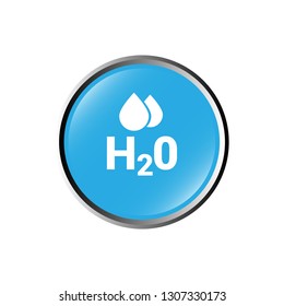 H2O icon on glossy button