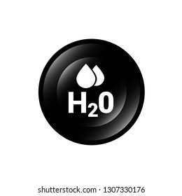 H2O icon on glossy button