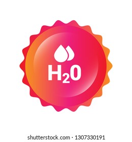 H2O icon on glossy button