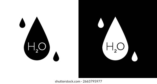 Símbolo do ícone H2o. Design simples e plano para aplicativos móveis e da Web