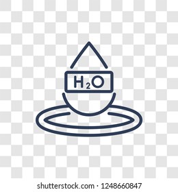 H2o icon. Trendy linear H2o logo concept on transparent background from Science collection