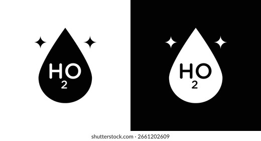 Ícone H2o Clipe de vetor Ilustrações em estilo plano