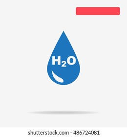 H2O Icon. Vector Concept Illustration For Design.