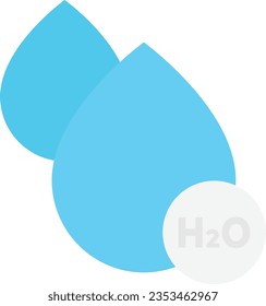 Ilustración plana vectorial h2o Icon